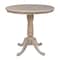 International Concepts Round 36 in Round Top Pedestal Table, 34.9 inH, Washed Gray Taupe, 36 W, 36 L, 35.1 in H, Wood K09-36RT-6B - alternate 1